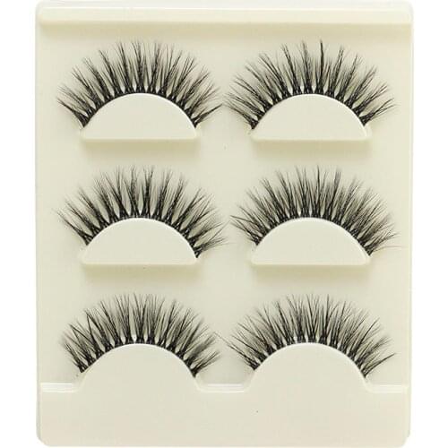 NEW 3D Mink Lashes Natural short Full Strip Lashes Transparent terrier Short Mink Lashes Style False Eyelashes