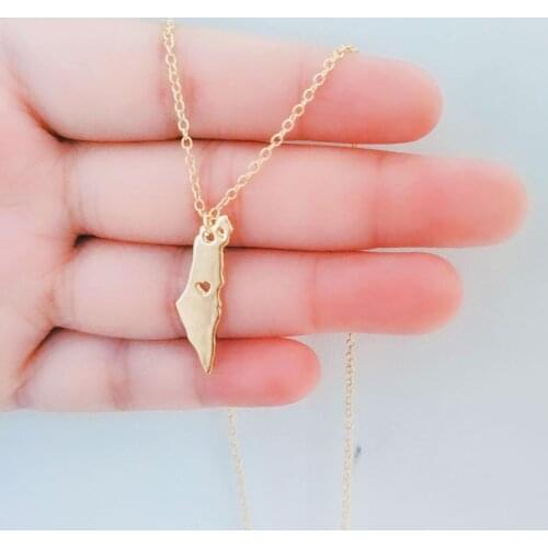 New Style Metal Chain Cute Necklace Israel Map Necklaces For Women