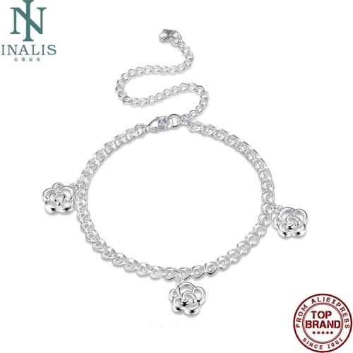 INALIS Rose Flower Design Anklets For Women Fashion Romantic All Match Anklet Jewelry Fit Birthday Festival Gift Send Girlfriend