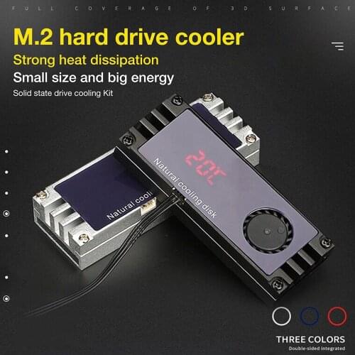 OLED Digital Display M2 SSD Heatsink Cooler Temperature M.2 2280 NVME SSD Solid State Hard Disk Radiator Heat Thermal Pad