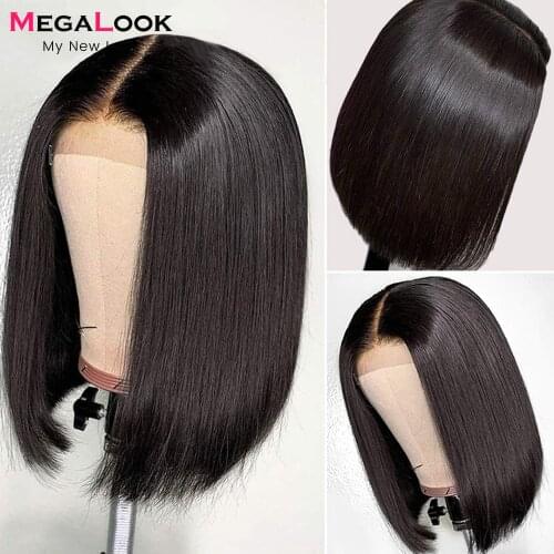Kim K 2x6 Closure Wig Straight Hair Wigs For Black Women Bob Wigs Short Human Hair Wigs 180 210 Megalook virgin Closure Wigs