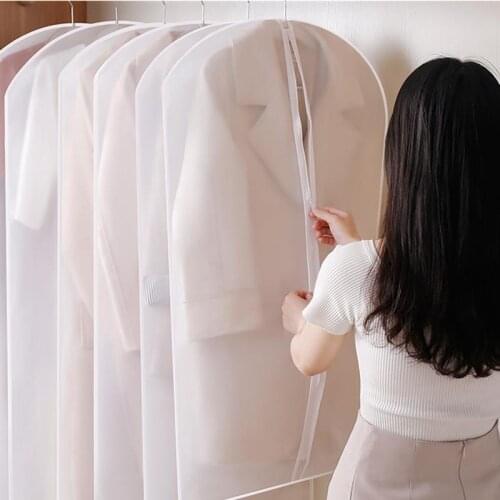 Translucent garment bag covers for clothes with zipper clothes protector dust cover Storage bag for fur coat suit bag