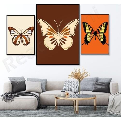 Butterfly prints, printable wall art, 70s wall decoration gallery wall decoration posters