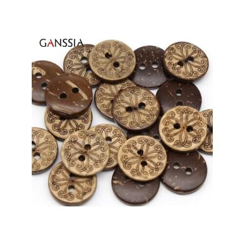 50pcs/lot Size: Round Natural coconut 2 holes buttons, Unique design button, Accssories sewing button (ss-904)