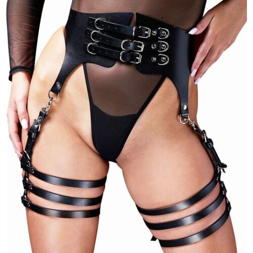 CKMORLS Sex Leg Leather Harness Garter BDSM Body Strap Harness Belt Body Waist Bondage Buttocks Cage Erotic Belt Suspender Wear