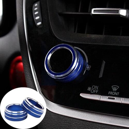 Car Console Air Conditioning Knobs Circle Trim for Toyota Corolla Cross 2020 Aluminum Alloy Interior Accessories