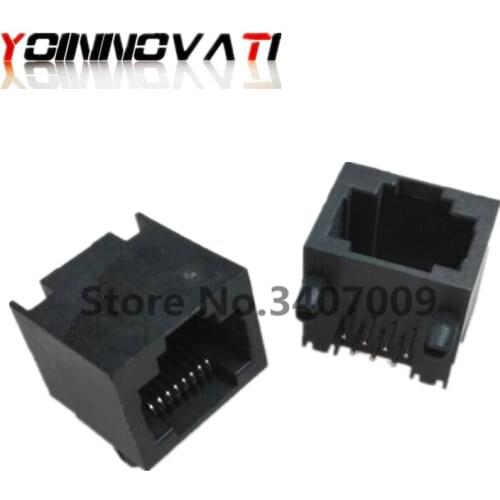 50pcs all plastic no lamp network interface RJ45 socket female 8P8C cable socket