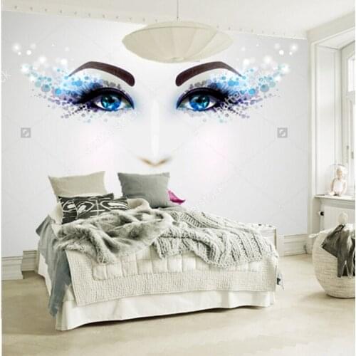Custom modern wallpaper,face with glamour makeup,3D photo for guest barber shop store background wall waterproof wallpaper