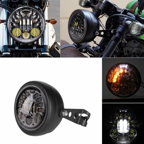 5.75 Inch LED Motorcycle Projector Headlight DRL High/Low Beam for Harley Sportster Dyna XL 883C 1200C FXD Headlamp FX