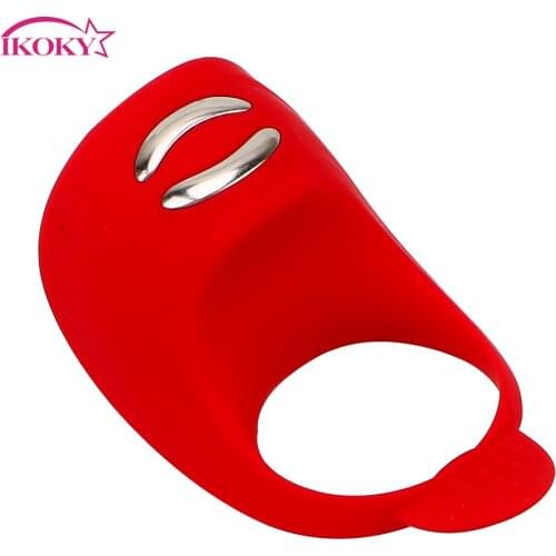 IKOKY Shock Ring Penis Ring Vibrator Sex Toys for Man Penis Erections Delay Ejaculation Electric Cock Vibrating Rings