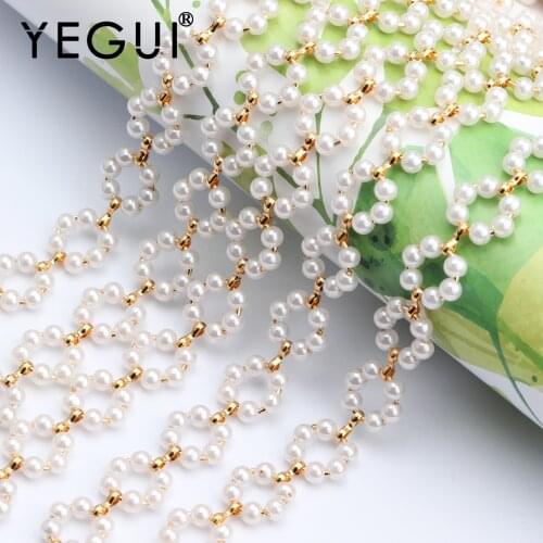 YEGUI C40,jewelry accessories,gold plated,beads chain,jewelry findings components,necklace for women,jewelry making,50cm/lot
