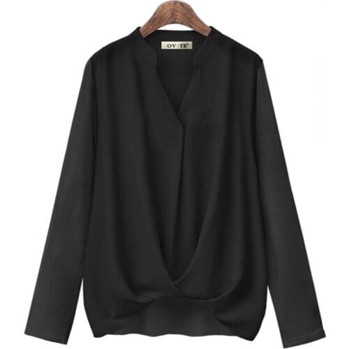 2021 Spring Summer Women Long Sleeve Blouse Plus Size 5XL Female Shirts European Style V Neck Tops Brand Clothes Blause KN128