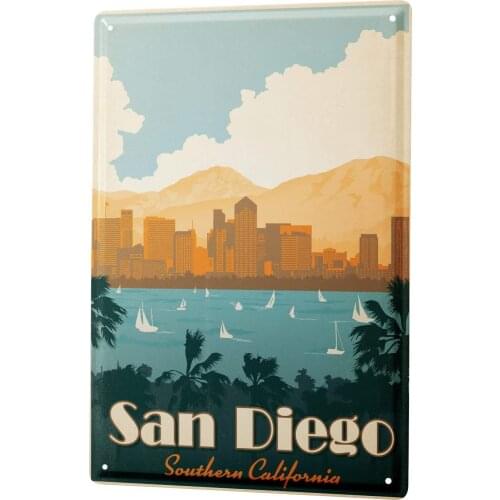 SINCE 2004 Tin Sign Metal Plate Decorative Sign Home Decor Plaques 30 x 40 cm Retro Art Metropole San Diego Southern California