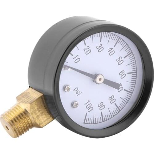 1/4 BSPT Air Pressure Gauge Manometer Water Oil Pressure Meter Mini Hydraulic Pressure Tester Measuring Tool 0-100PSI Wholesale