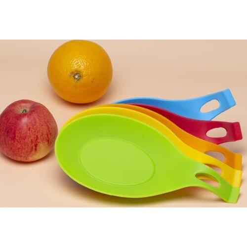 1pcs Silicone Spoon Rest Heat Resistant Placemat Spoon Put Mat Device Kitchen Utensil Spatula Holder Pads Kitchen Accessories