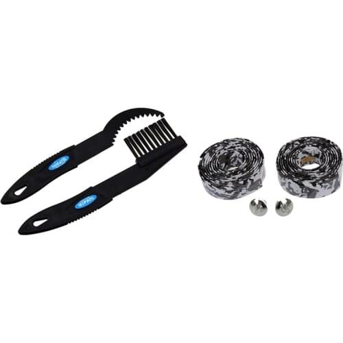 1 Pcs Folding Bike Chain Crankset Cleaning Tool Brush Set & 1 Pair Road Bike / Bicycle Cork Handlebar Tape / Wrap