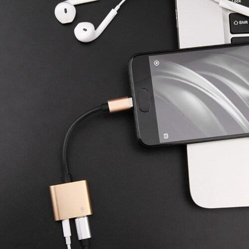 2 in1 Type-C to 3.5mm Headphone Jack Adaptor/Connector Charger, Earphone Aux Audio & Charge Adaptor