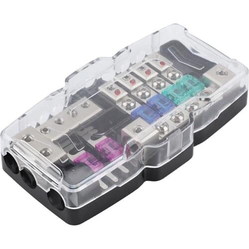 30A 60A Car Audio Stereo ANL Blade Fuse Holder Distribution Blocks 04GA 4 Way Fuses Box Block For car, boat, RV