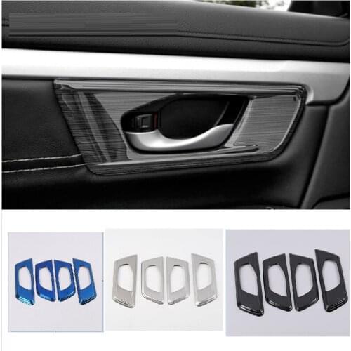 4PCS Inner Door Handle Bowl Cover Trim Fit for Honda CRV 2017 2018 2019 2020 2021 Car Stainless Steel Decorative Cover Interior