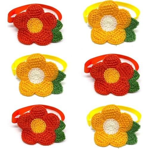 50/100pcs Flowers Style Pet Supplies Cat Pet Dog Bowties Small Middle Dog Bow Tie Puppy Neckties Pet Dog Grooming Accessories