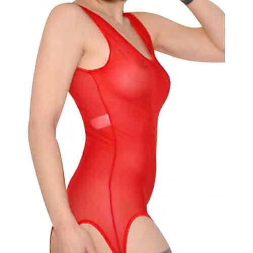 70% Dropshipping!! Women See Through Vest Bodysuit Sexy Underwear Pajamas with Strap Garter Belt
