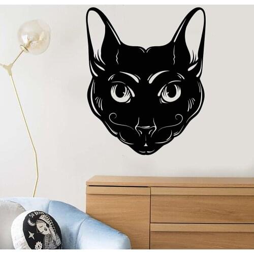 Abstract Cat Head Mustache Pet House Animal Vinyl Wall Decal Home Decor Art Mural Wallpaper Wall Stickers