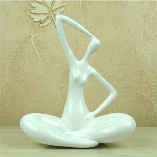 Abstract Yoga Pose Female Statuette Handmade Resin Nude Model Portrait Figure Novelty Home Decor Statue Art and Craft Adornment
