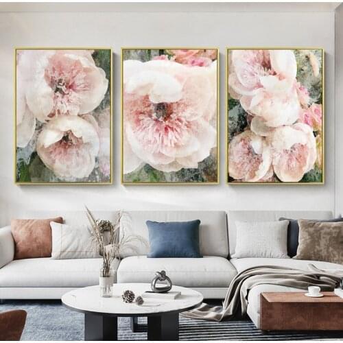 Watercolor Plants Romantic Flower Home Decoration Painting Elegant Living Room Wall Canvas Poster Garden Nordic Bedroom Print