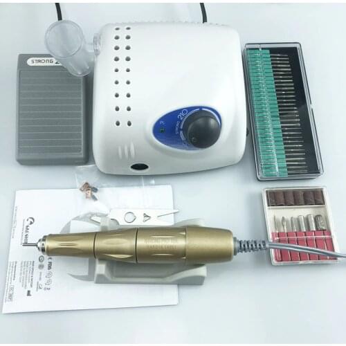 New Arrival 45000rpm GOLD STRONG 210 PRO 105 105L Handpiece 65W Nail Drills Manicure Machine Pedicure Electric File Bits