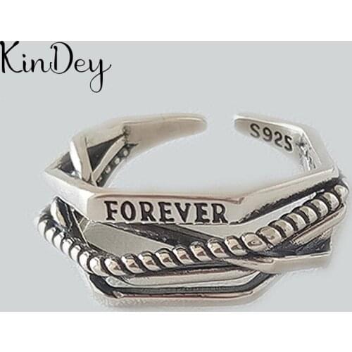 Charm Boho Letter Rings For Women Lover Wedding Bridal Valentines Gifts Men Open Retro Antique Rings