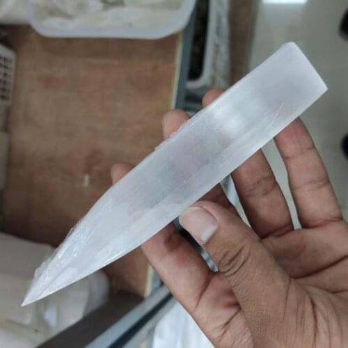 CLEAR Gypsum SELENITE Healing WAND w POINT1pcs