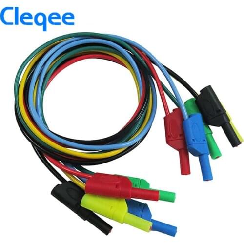 Cleqee P1050 1M 4mm Banana to Banana Plug Soft Silicone Test Cable Lead for Multimeter Testing Electronic Equipment 5 Colours