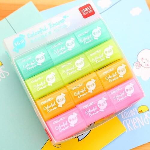 Deli Colorful Cute Eraser Creative Jelly Color Erasers for Kids Kawaii Office Supplies Korea Stationery Student Prizes Wholesale