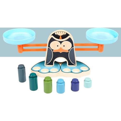 Wooden infant toy penguin balance teaching AIDS symmetrical game Montessori early education educational toy