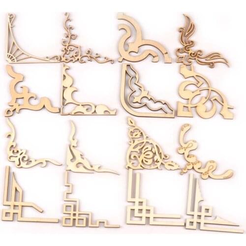 4pcs Flower Pattern Wood Book Corner For Scrapbooking Home Decor Handmade Diy Craft 2019 New Wooden Album Corners 27x27mm M2150