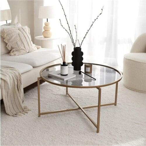 Gold Sun Coffee Table / Smoked Glass
