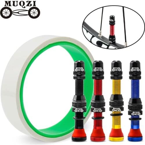 MUQZI Bicycle Tubeless Tire Kit MTB Road Bike Tubeless Rim Sealing Tape Schrader 60mm Valve Core Removal Tool Cycling Accessorie