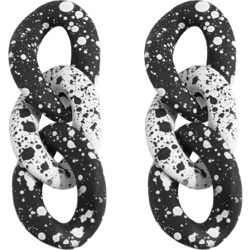 Miwens Bohemia Long Acetic Acid Acrylic Connect Circle Dangle Earrings for Women Elegant Irregular Circle Multilayer Earrrings