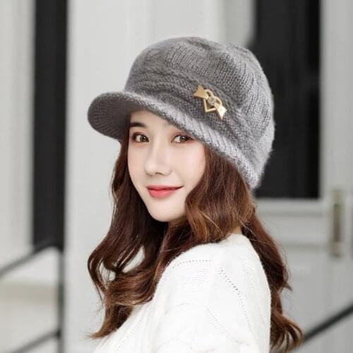 New Multicolor Winter Hat Women Knitted Hat Warm Soft Trendy leisure time Hat Style Love decoration Beanie Elegant All-match Hat