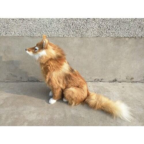 Big new simulation fox model polyethylene & furs yellow sitting fox doll gift about 54x35x42cm 2540