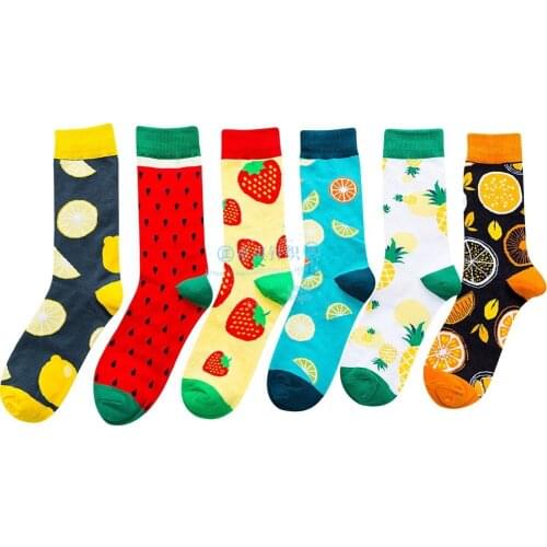 New Spring Autumn Casual Korean Style Women Cartoon Cute Fruit Lemon Strawberry pitaya pineapple Kawaii Cotton Tide Short Socks