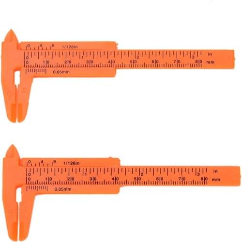 New 1Pc Mini Plastic Ruler Sliding 80mm Vernier Caliper Gauge Measure Tools