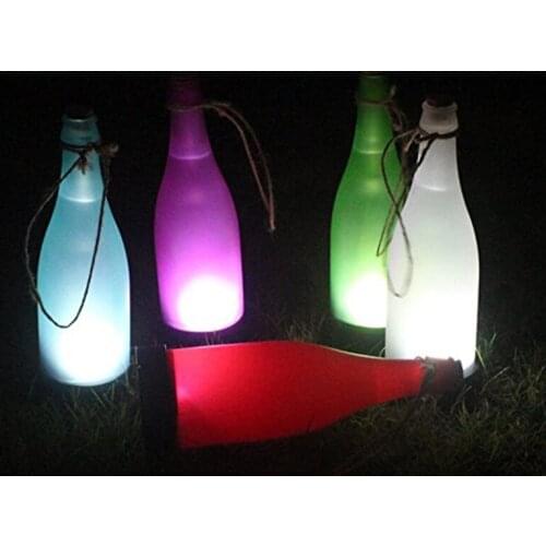 Holiday Solar Wine Bottle Lights Solar Powered LED Table Lamp Candlelight Dinner Christmas Garden Home Decoration Night Lamps
