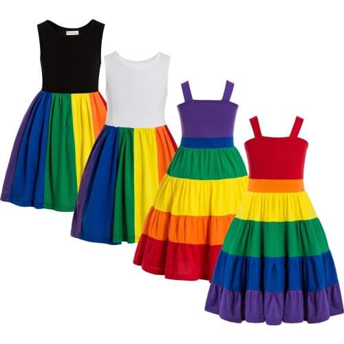 Rainbow Birthday Party Dress Jojo Siwa Tutu Dress Birthday Rainbow dress Girls rainbow twirl dress Party dress twirly dress