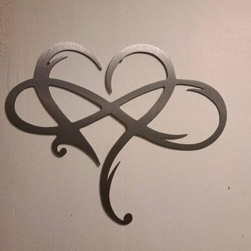 Infinity Heart Steel Wall Decor Metal Wall Art Love Wall Sign for Home Wedding Decor can CSV