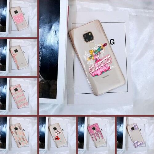 Phone Case Silicone For Huawei Mate 9 10 20 Lite Love Girl Pink Quote Simple Soft Back Cover For Huawei Mate 7 8 9 10 20 Pro