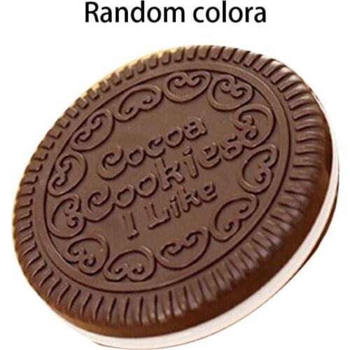 Women Chocolate Cookie Mini Pocket Mirror With Comb Princess Portable Sandwich Biscuit Shape Makeup Cosmetic Folding Mirror