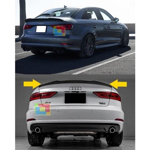 AUDI A3 8V For Models 2013 - 2020 Sedan Bat Spoiler Piano Black Abs Plastic Car Accessories Universal Sporty Ornament