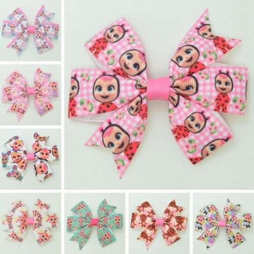 SUPWRF 1pcs 8 pcs Baby Hair Bows With Clip For Baby Girls Ribbon Hair Clip Boutique Barrettes Headwear Hair Accessories 3.1"