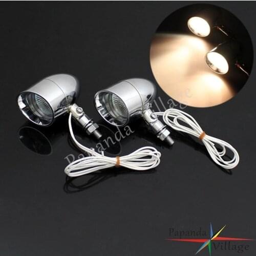 Universal Motorcycle Bullet Fog Light Lamp w/ Visor For Harley BMW R1200 R900 Dyna Electra Glide Fatboy